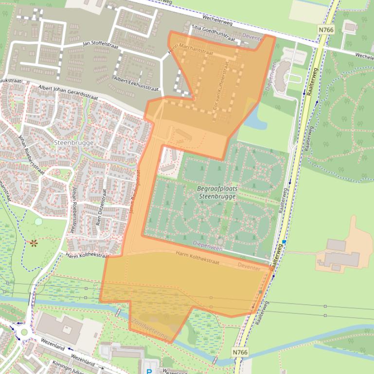Kaart van postcodegebied 7415PC.