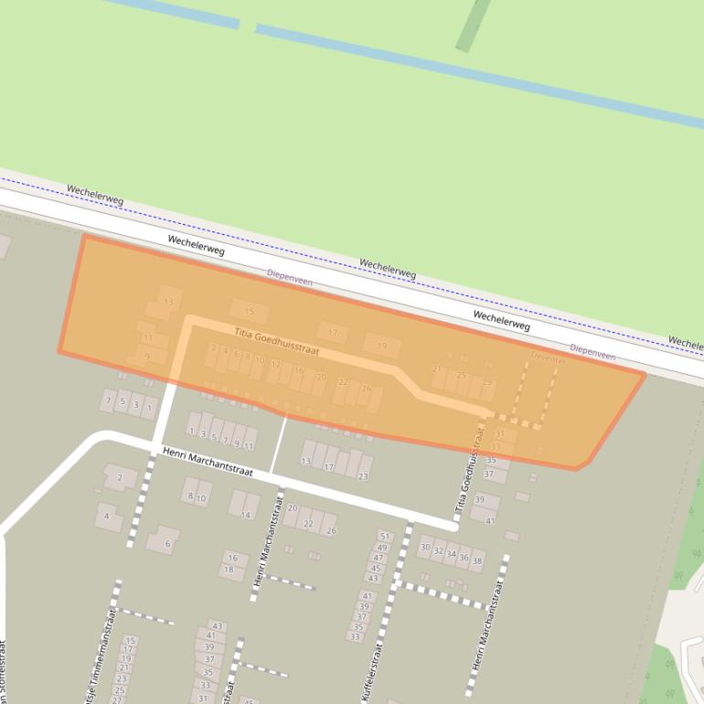 Kaart van postcodegebied 7415PD.