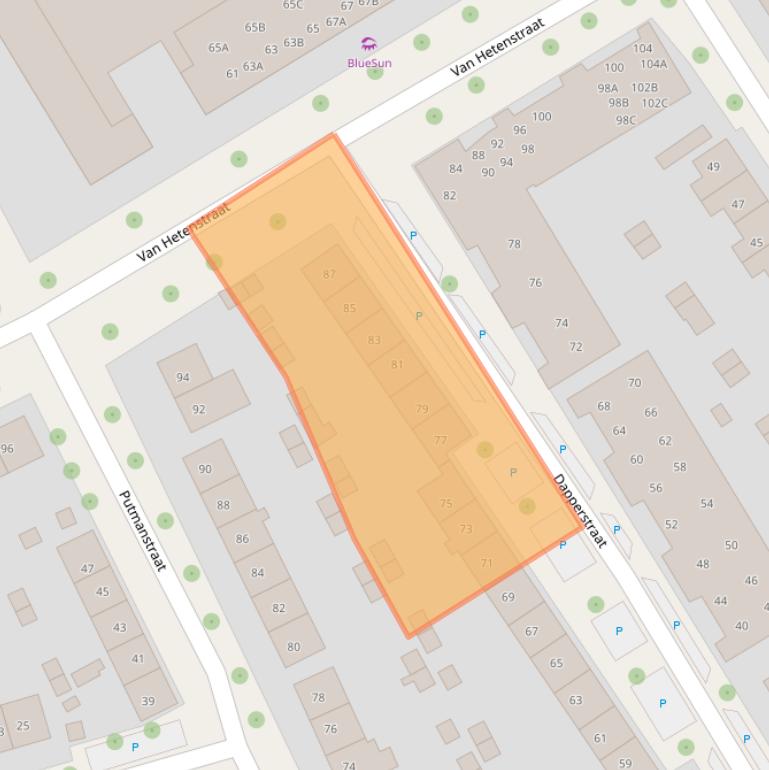 Kaart van postcodegebied 7415SH.