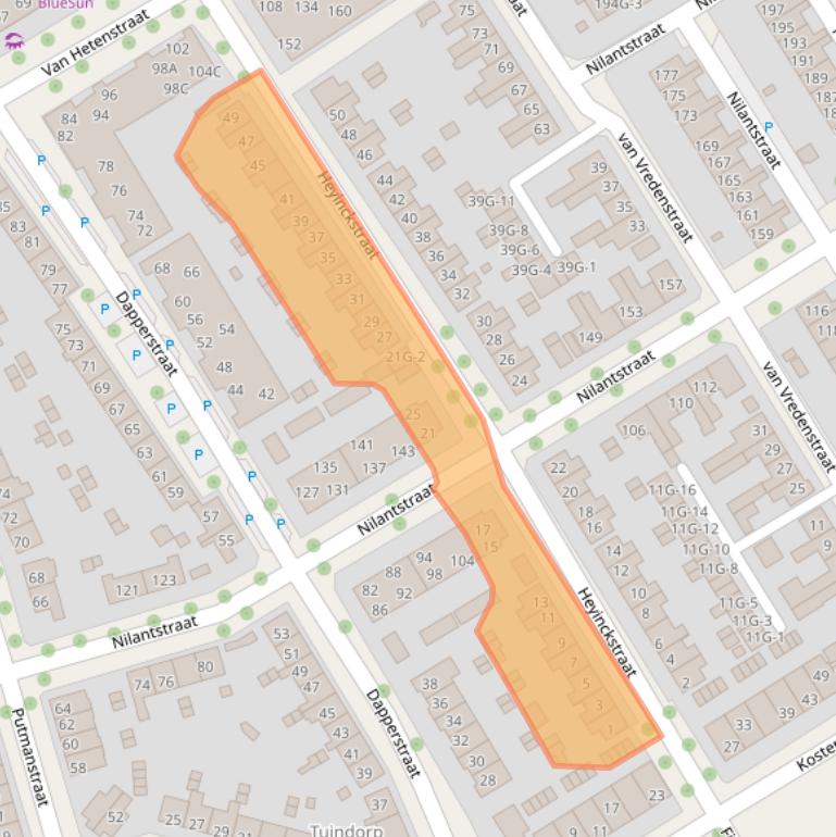 Kaart van postcodegebied 7415SM.