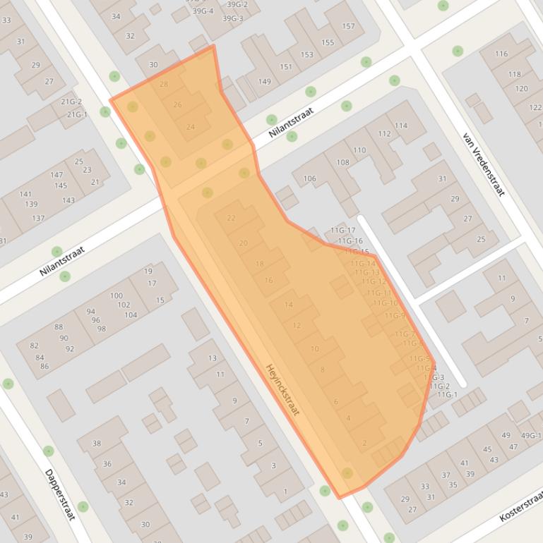 Kaart van postcodegebied 7415SN.
