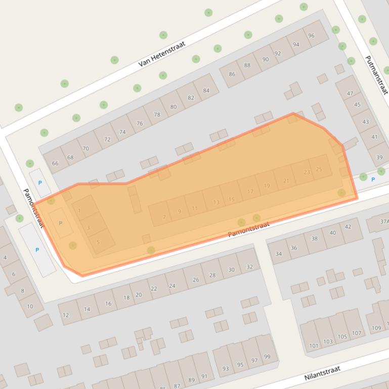 Kaart van postcodegebied 7415TK.