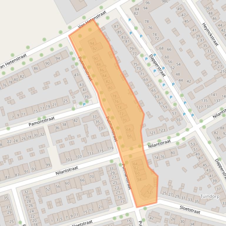 Kaart van postcodegebied 7415TR.