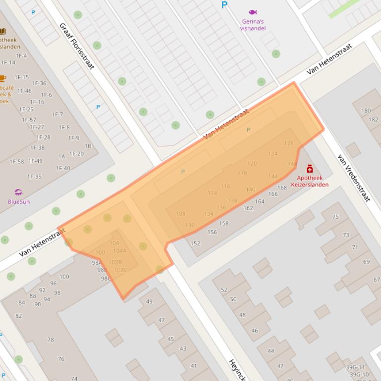 Kaart van postcodegebied 7415TX.