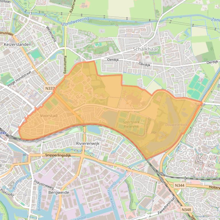 Kaart van postcodegebied 7416.