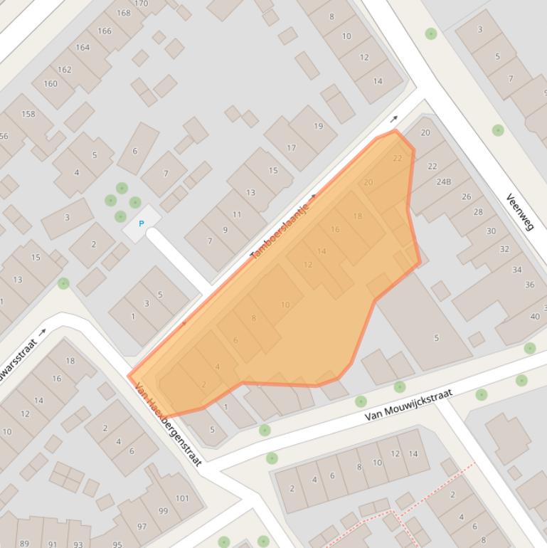 Kaart van postcodegebied 7416AE.