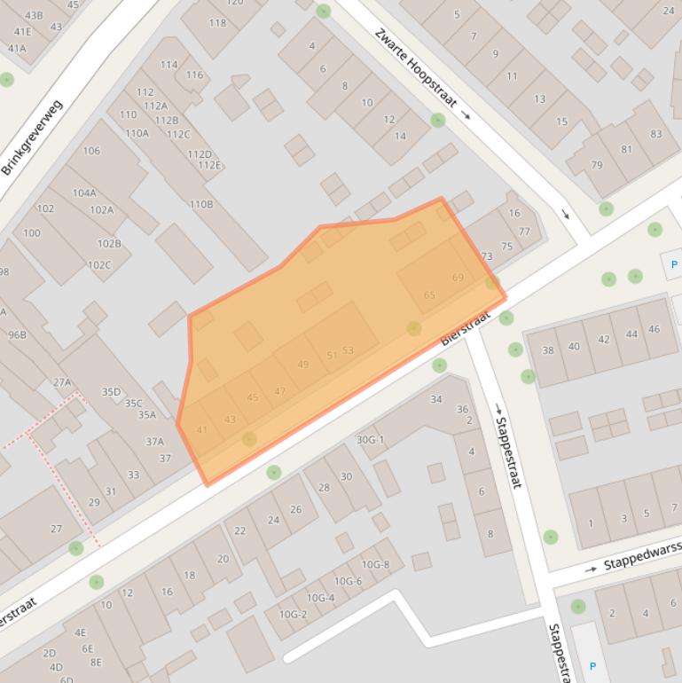 Kaart van postcodegebied 7416AJ.