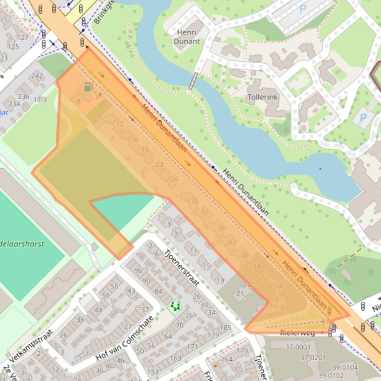 Kaart van postcodegebied 7416AX.