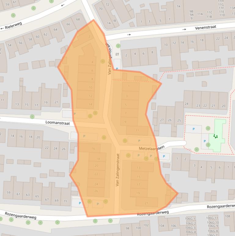 Kaart van postcodegebied 7416BT.