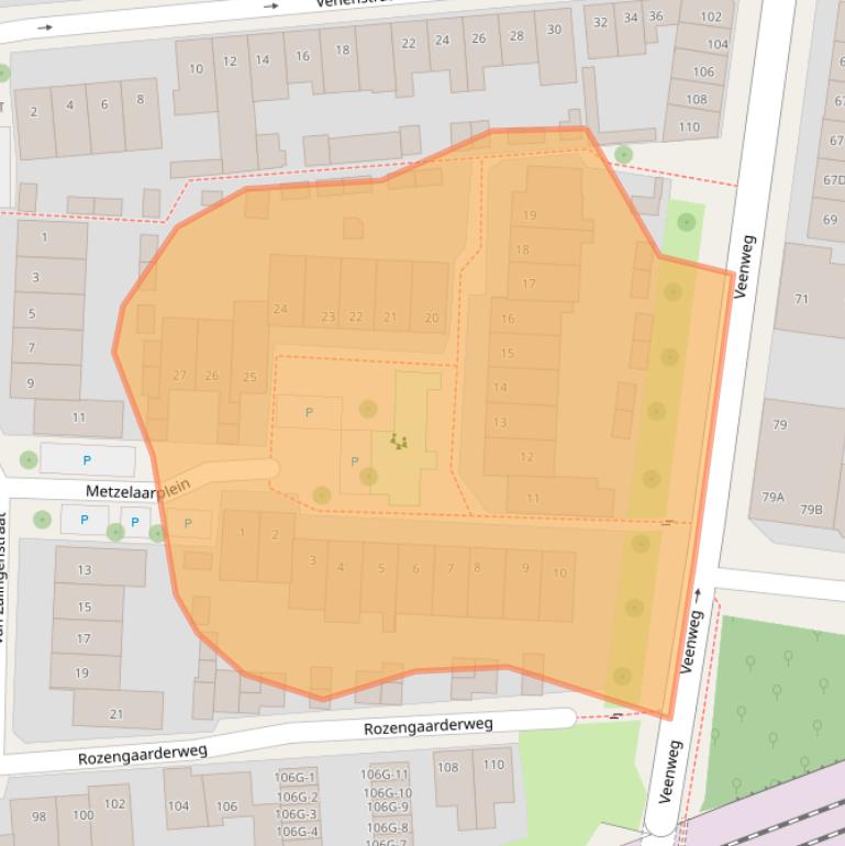 Kaart van postcodegebied 7416BV.