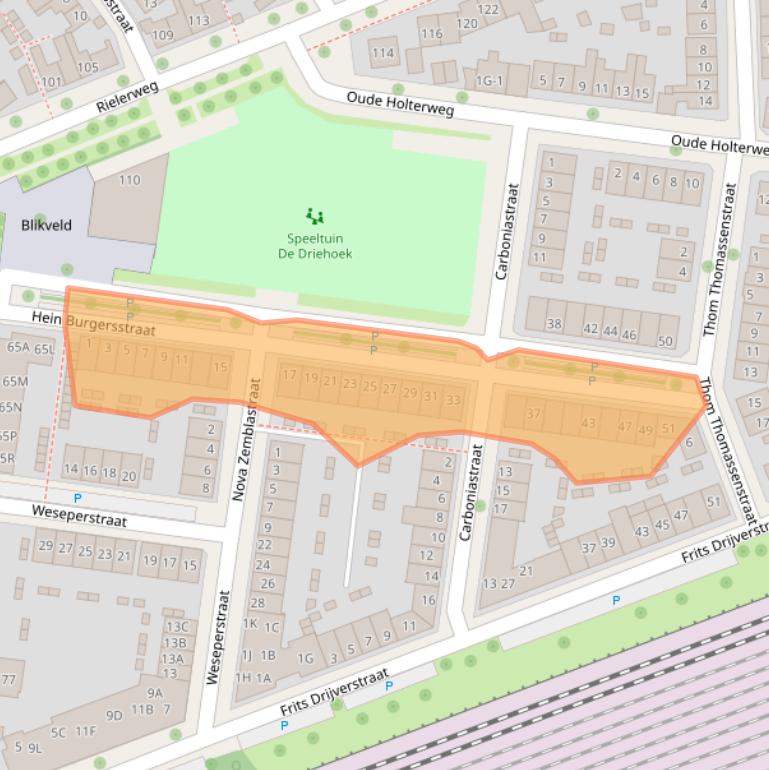 Kaart van postcodegebied 7416CB.