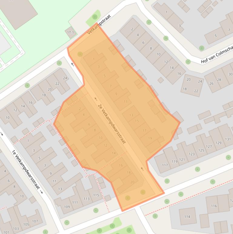 Kaart van postcodegebied 7416WH.