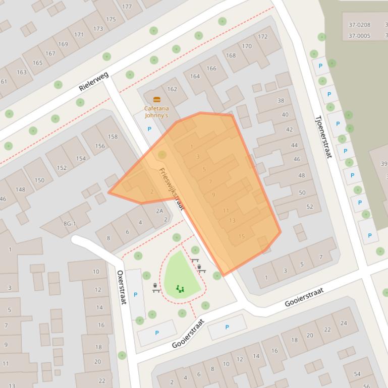 Kaart van postcodegebied 7416XP.