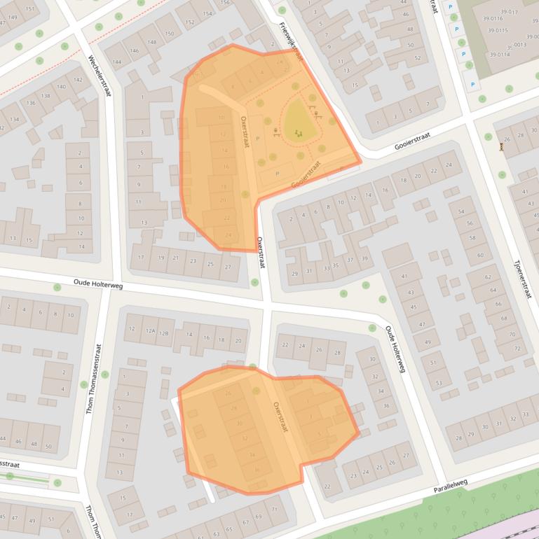 Kaart van postcodegebied 7416XX.