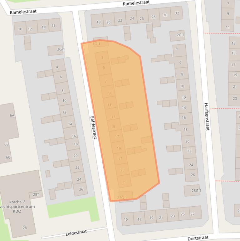 Kaart van postcodegebied 7416ZW.