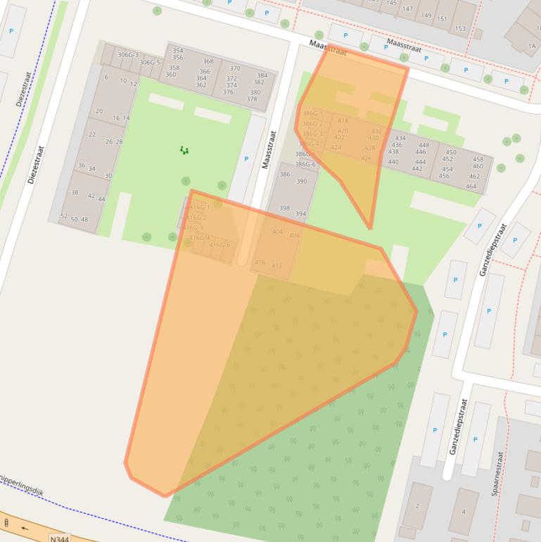 Kaart van postcodegebied 7417AX.