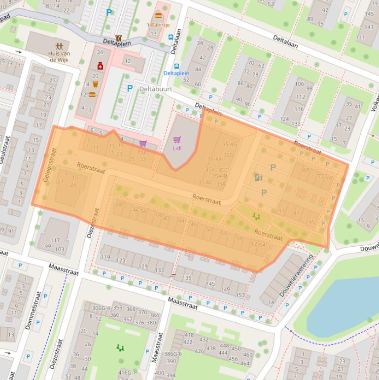 Kaart van postcodegebied 7417BE.