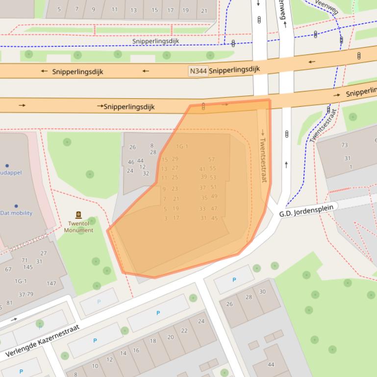 Kaart van postcodegebied 7417BL.