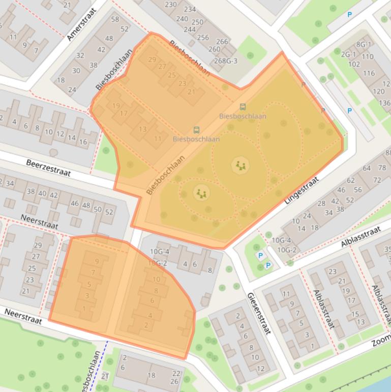 Kaart van postcodegebied 7417CB.