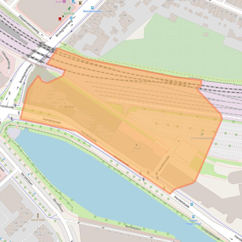 Kaart van postcodegebied 7417DE.