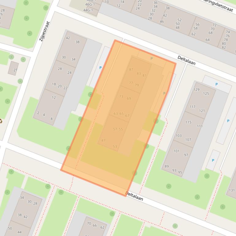 Kaart van postcodegebied 7417VB.