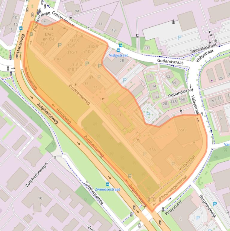 Kaart van postcodegebied 7418AH.