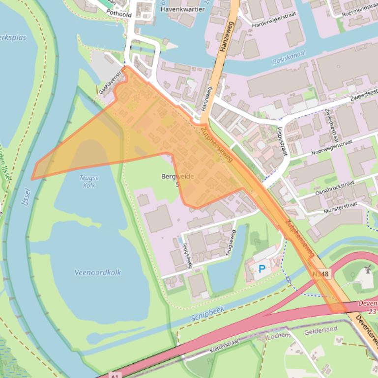 Kaart van postcodegebied 7418AJ.