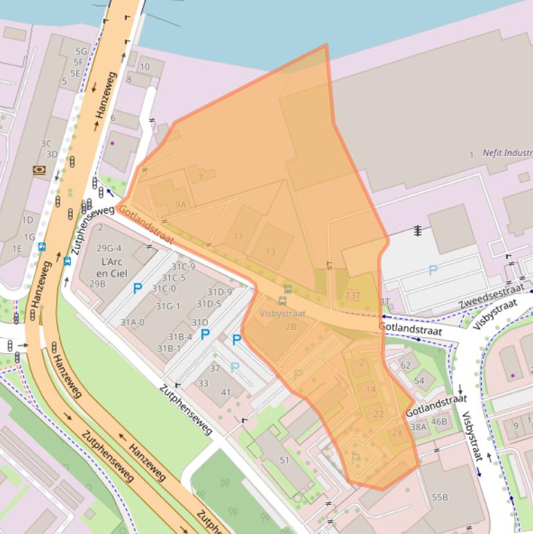 Kaart van postcodegebied 7418AZ.