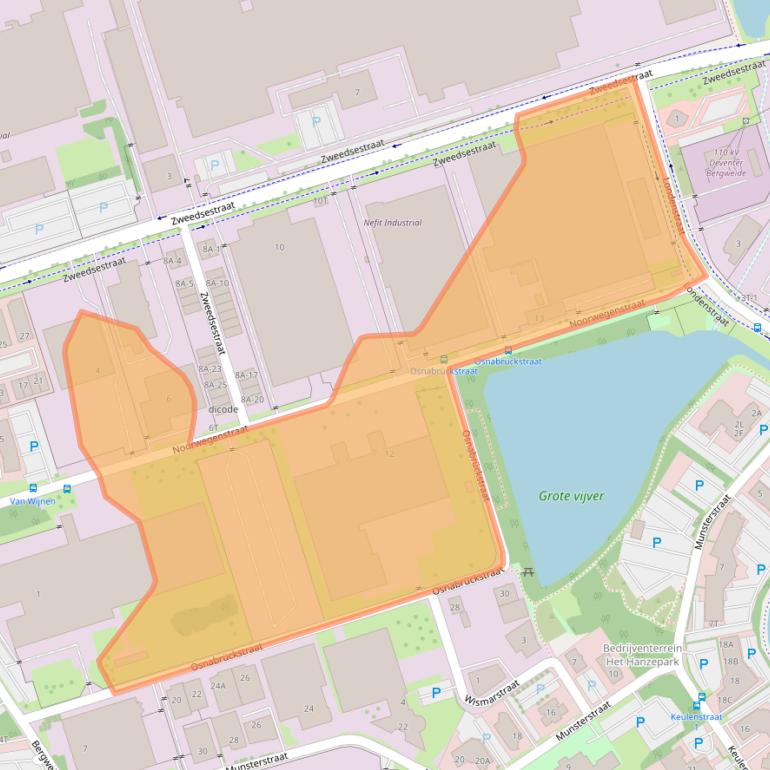 Kaart van postcodegebied 7418BC.