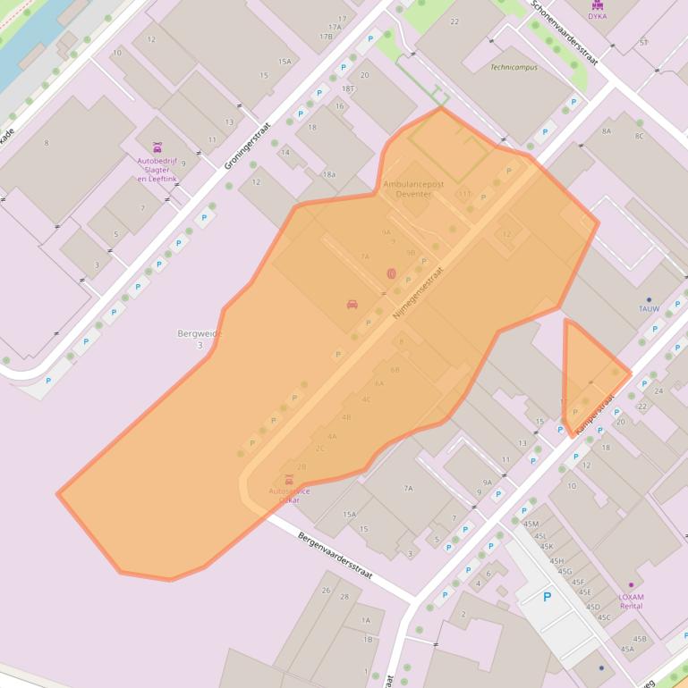 Kaart van postcodegebied 7418BZ.