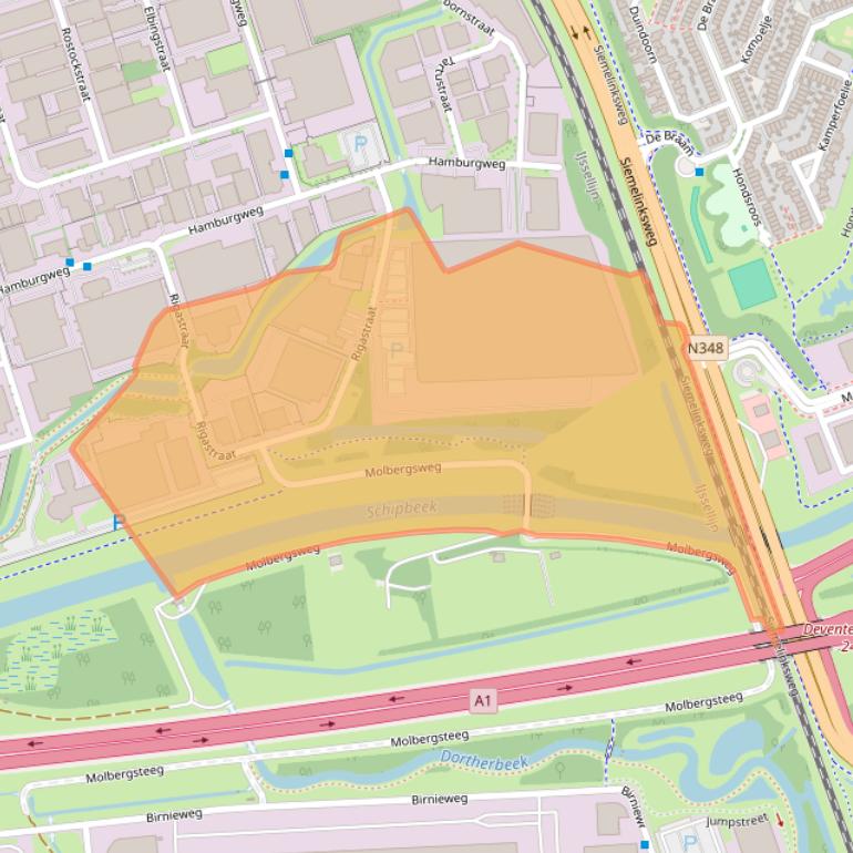 Kaart van postcodegebied 7418EW.