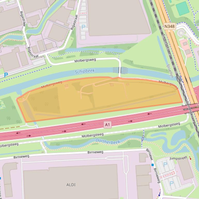 Kaart van postcodegebied 7418GA.