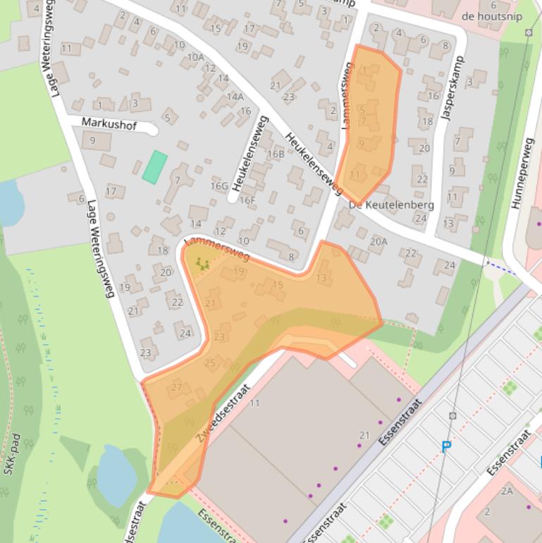 Kaart van postcodegebied 7418GC.