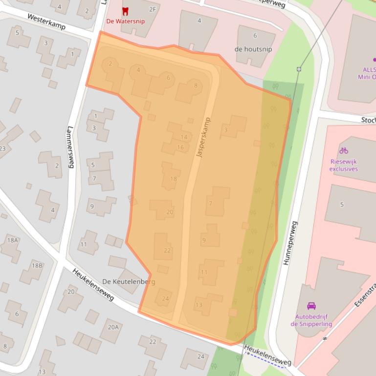 Kaart van postcodegebied 7418GE.