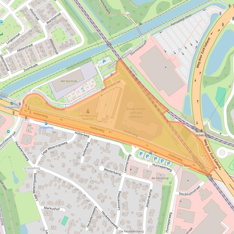 Kaart van postcodegebied 7418GJ.