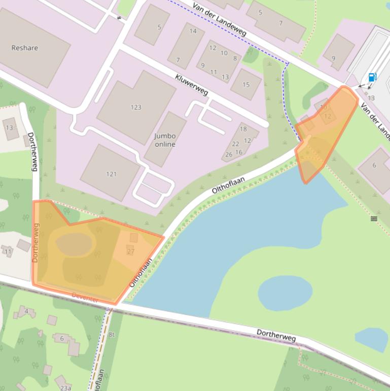 Kaart van postcodegebied 7418HE.