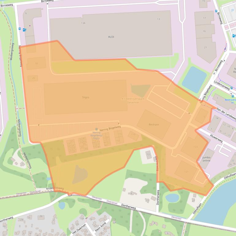 Kaart van postcodegebied 7418HJ.