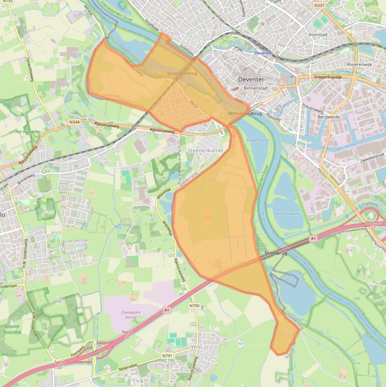 Kaart van postcodegebied 7419.
