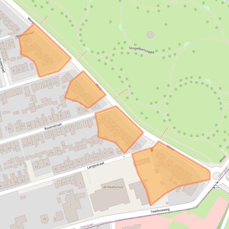 Kaart van postcodegebied 7419AB.