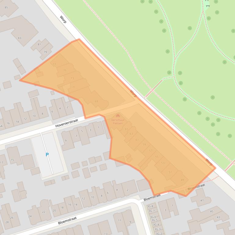 Kaart van postcodegebied 7419AC.