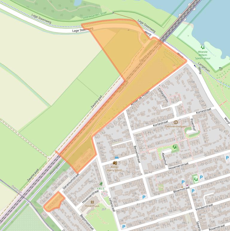 Kaart van postcodegebied 7419AJ.