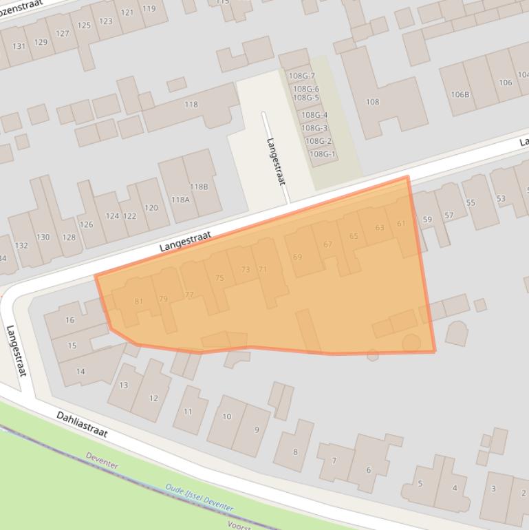 Kaart van postcodegebied 7419AS.