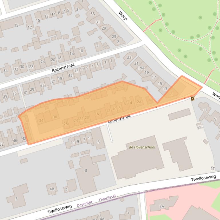 Kaart van postcodegebied 7419AT.