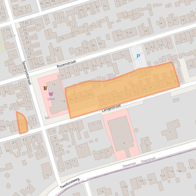 Kaart van postcodegebied 7419AV.