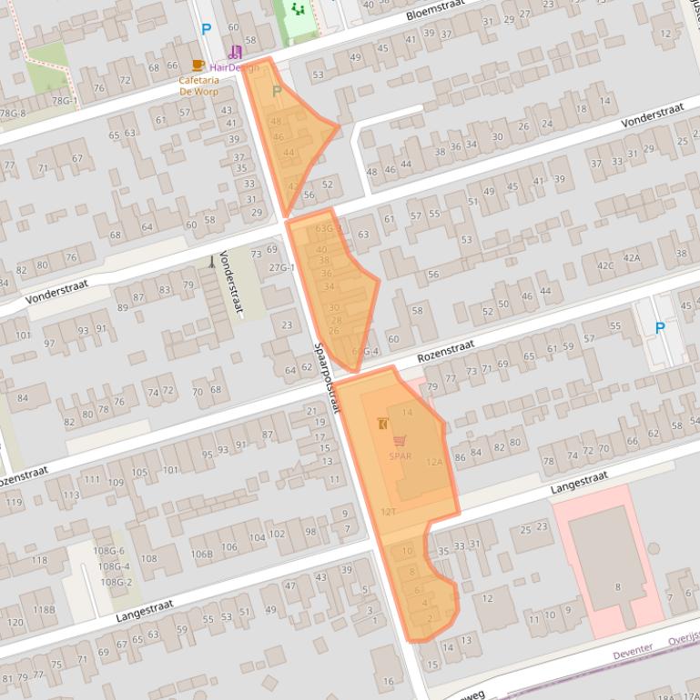 Kaart van postcodegebied 7419AZ.