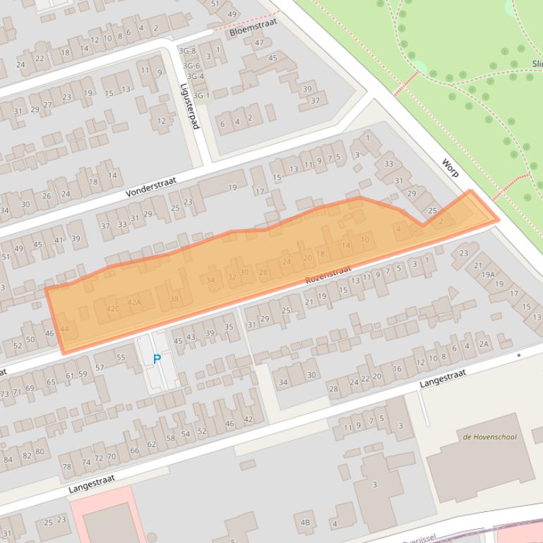 Kaart van postcodegebied 7419BE.