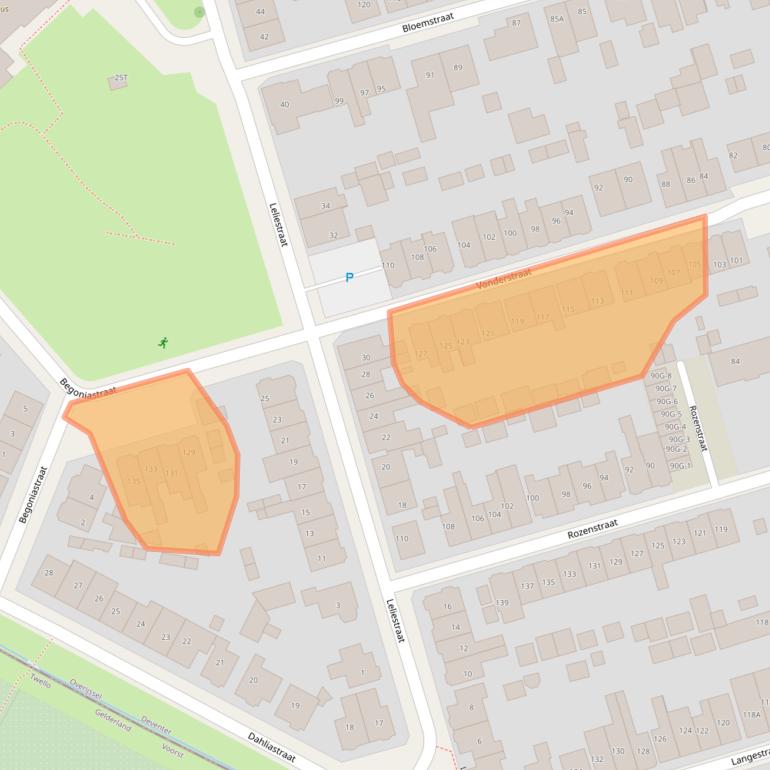 Kaart van postcodegebied 7419BN.