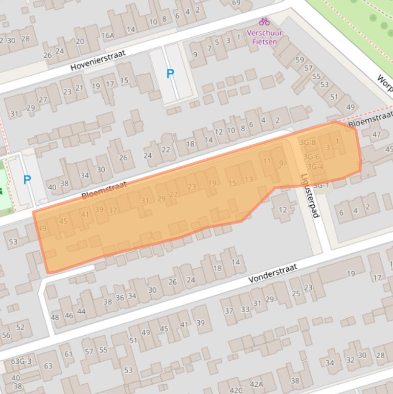 Kaart van postcodegebied 7419BT.