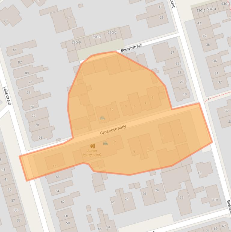 Kaart van postcodegebied 7419CS.
