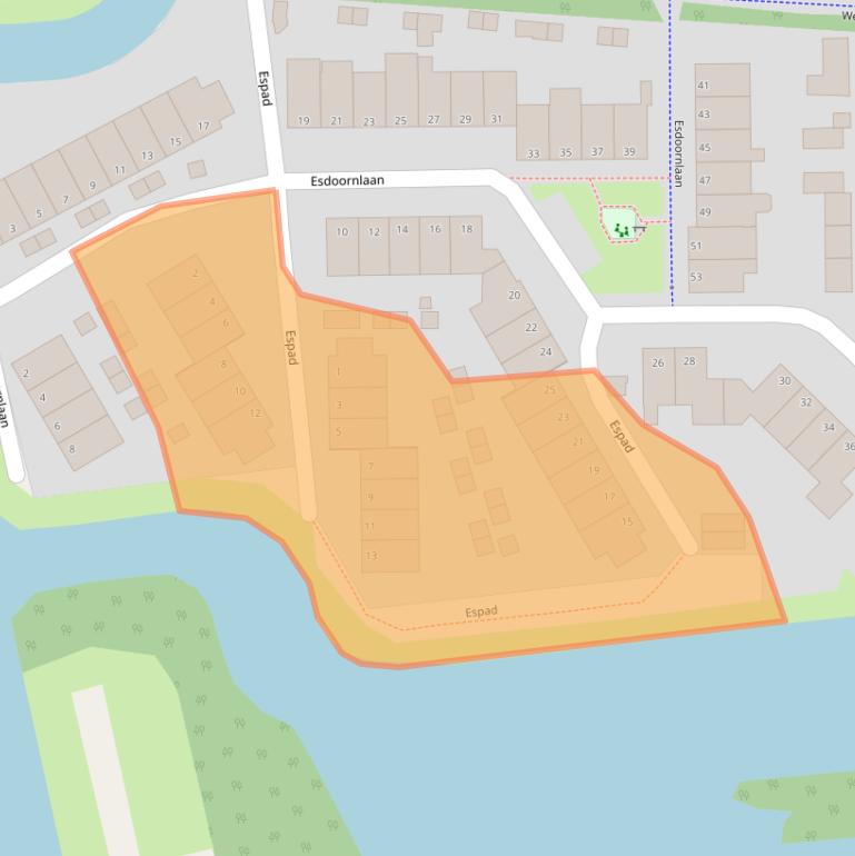 Kaart van postcodegebied 7421AB.